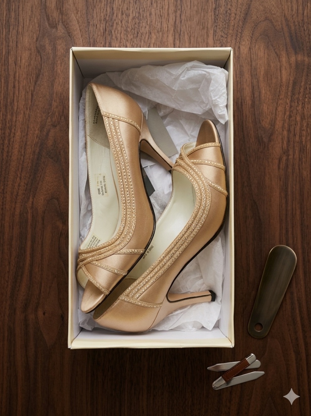 Michelangelo Jada Gold Silk Peep Toe Heels Women’s Size 8.5 Satin Pumps